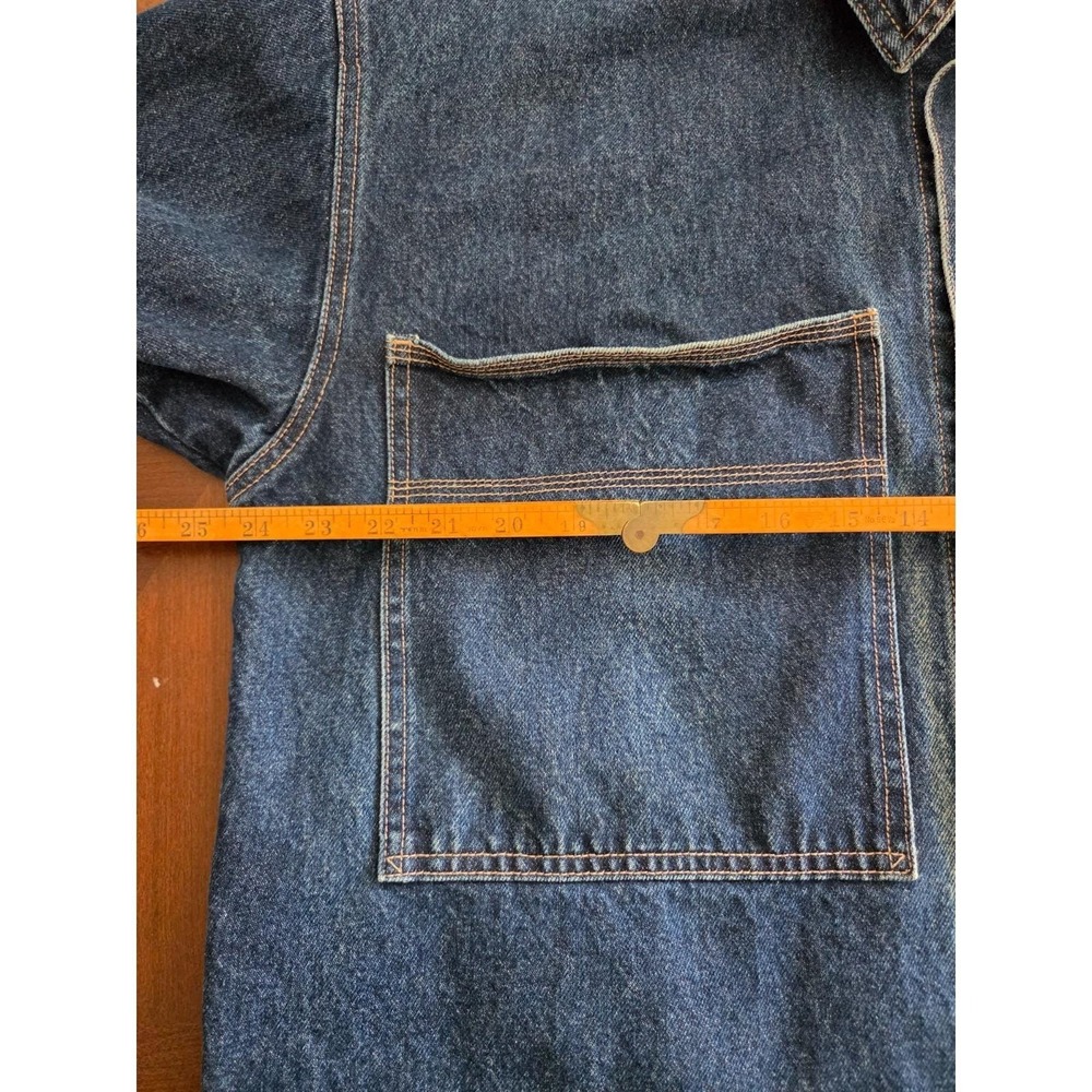 Vintage Denim Shirt Jacket Texas Tuff Buttons Western Workwear Mens L/XL No Tag - Picture 6 of 11